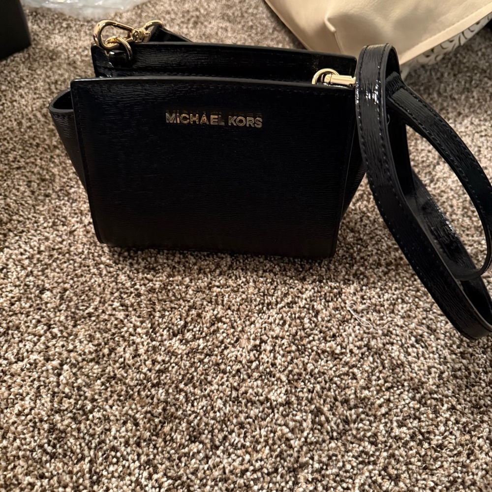Michael Kors Black and Gold Crossbody Bag